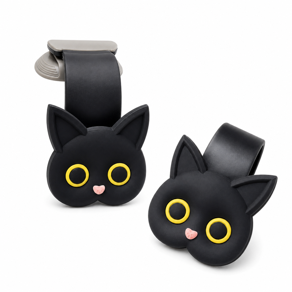 Gancho universal para reposacabezas de coche con diseño de gato animado