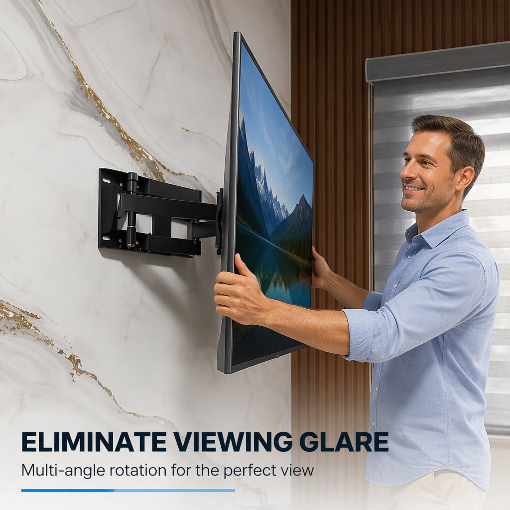 Soporte de pared para TV universal de movimiento completo y uso intensivo para pantallas de 32 a 120 pulgadas