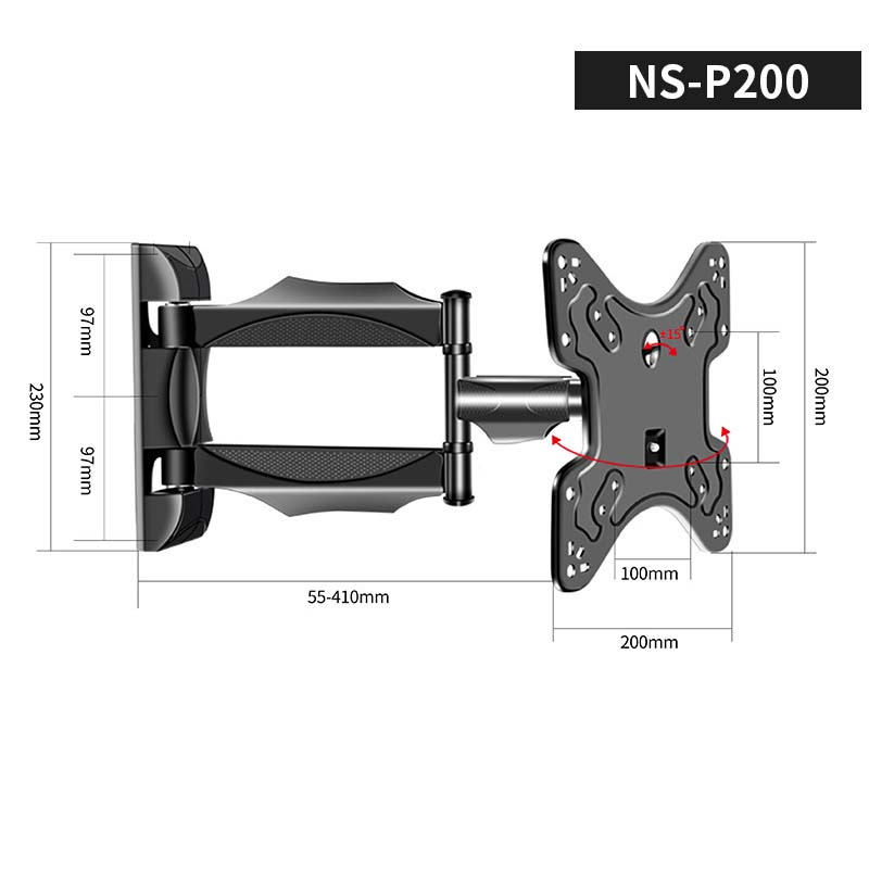 Soporte de pared para TV universal de movimiento completo y uso intensivo para pantallas de 32 a 120 pulgadas