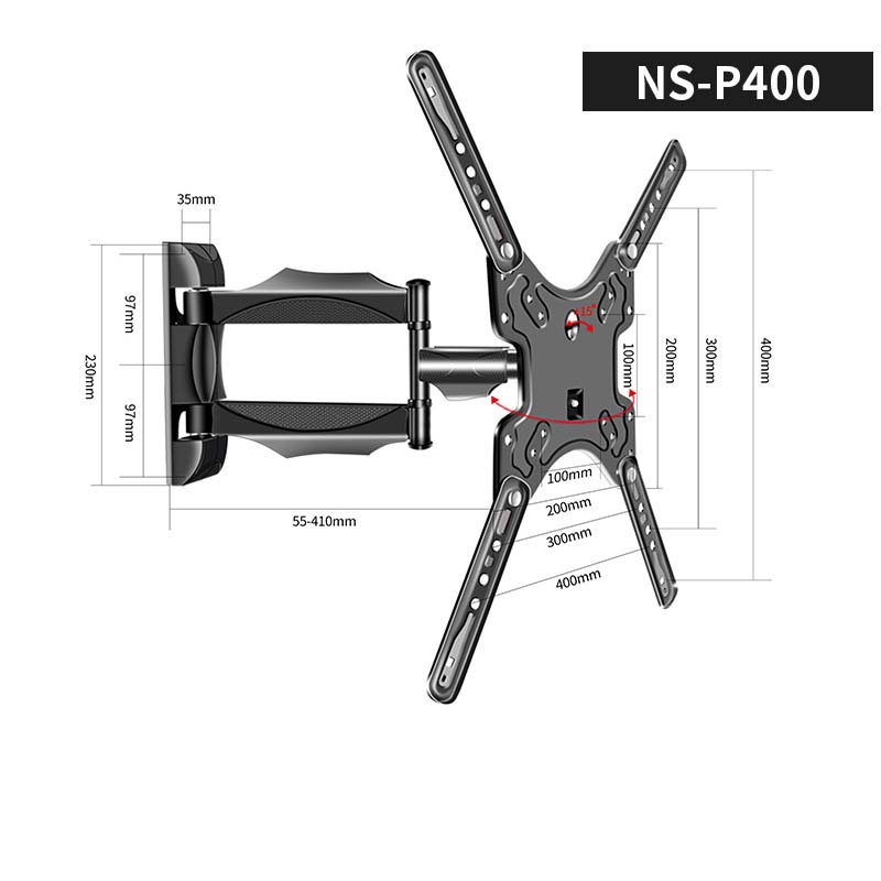 Soporte de pared para TV universal de movimiento completo y uso intensivo para pantallas de 32 a 120 pulgadas