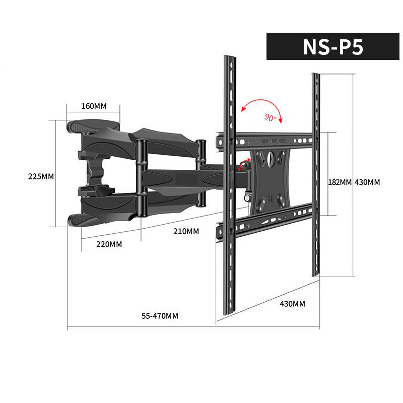 Soporte de pared para TV universal de movimiento completo y uso intensivo para pantallas de 32 a 120 pulgadas