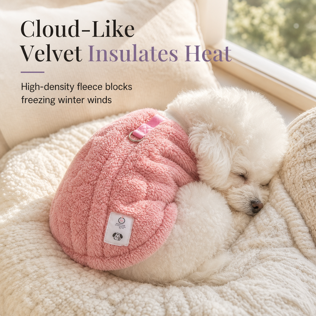 🐾 ¡50 % DE DESCUENTO! ✨ Chaleco térmico de forro polar para mascotas con arnés y anilla en D – Abrigo 2 en 1 suave y cálido con botones a presión – XS-XL 6 colores ❄️
