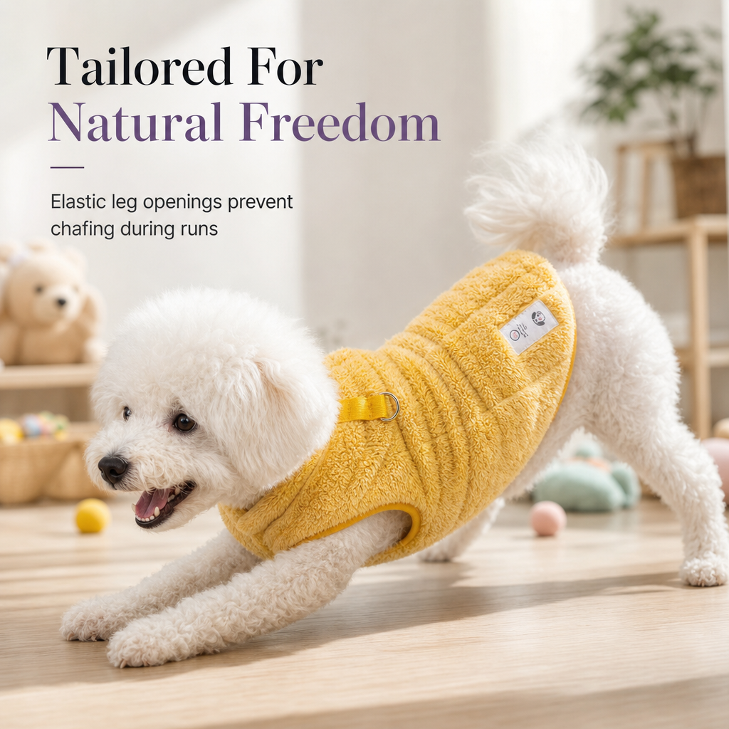 🐾 ¡50 % DE DESCUENTO! ✨ Chaleco térmico de forro polar para mascotas con arnés y anilla en D – Abrigo 2 en 1 suave y cálido con botones a presión – XS-XL 6 colores ❄️