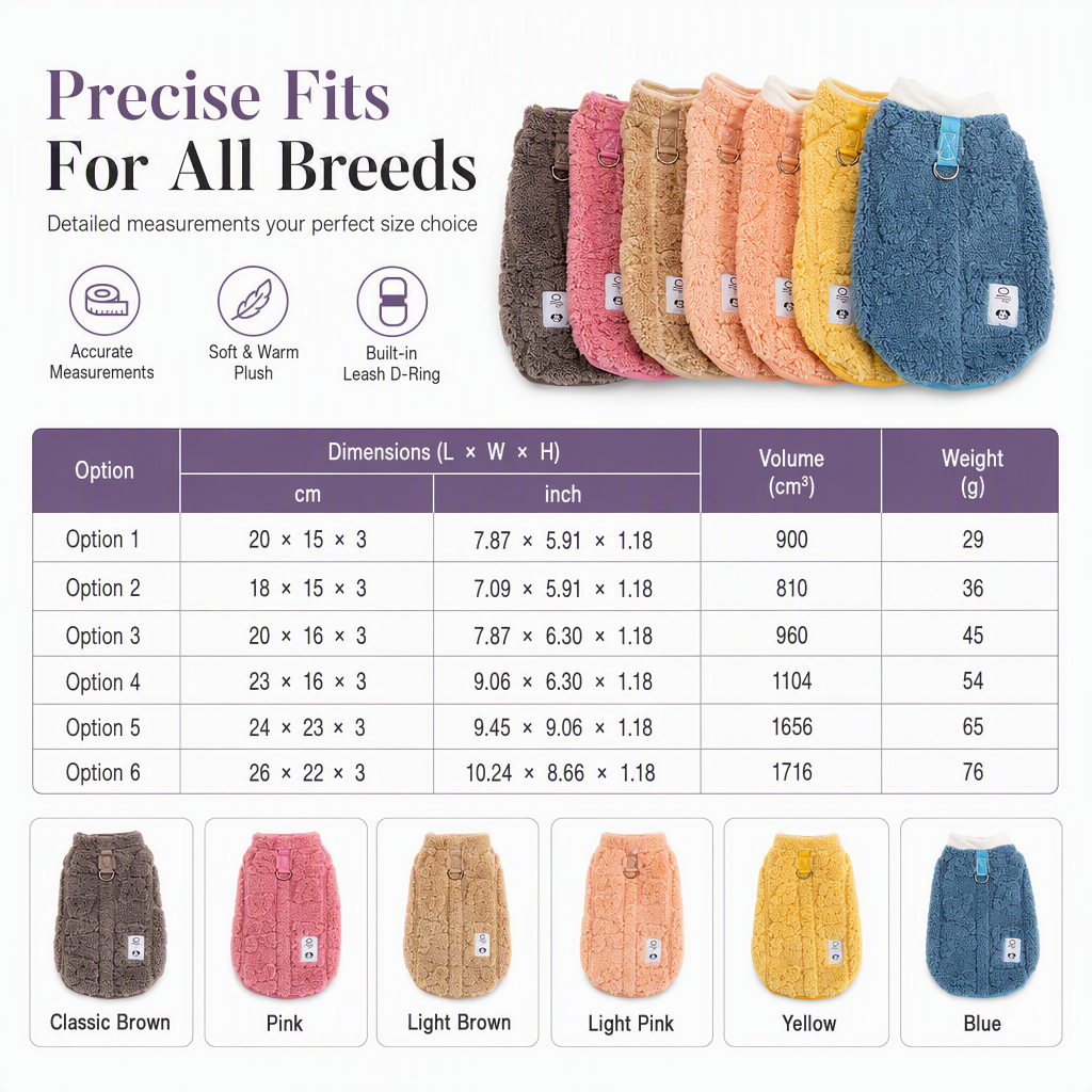 🐾 ¡50 % DE DESCUENTO! ✨ Chaleco térmico de forro polar para mascotas con arnés y anilla en D – Abrigo 2 en 1 suave y cálido con botones a presión – XS-XL 6 colores ❄️