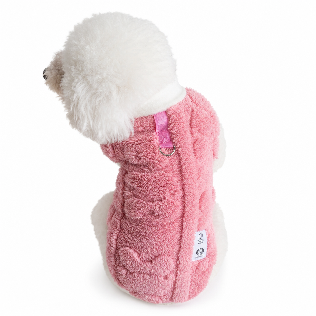 🐾 ¡50 % DE DESCUENTO! ✨ Chaleco térmico de forro polar para mascotas con arnés y anilla en D – Abrigo 2 en 1 suave y cálido con botones a presión – XS-XL 6 colores ❄️