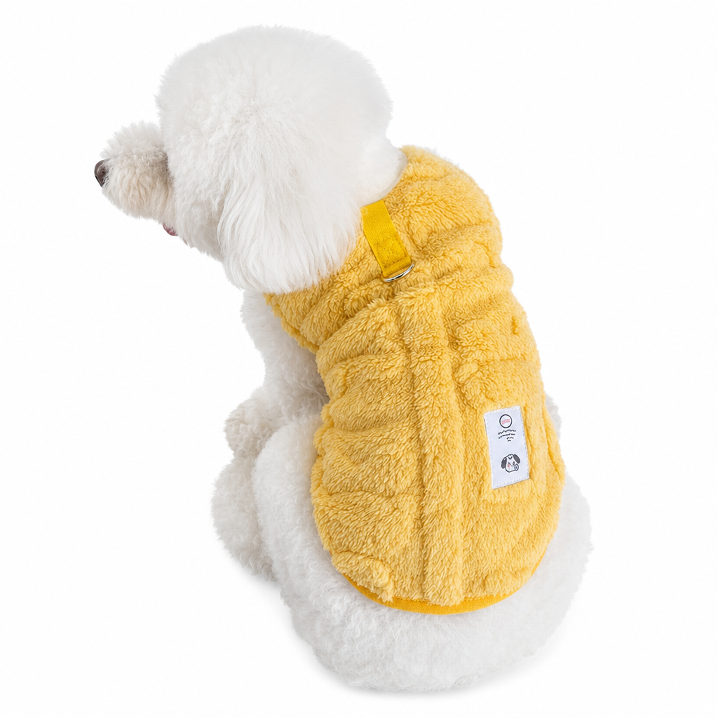🐾 ¡50 % DE DESCUENTO! ✨ Chaleco térmico de forro polar para mascotas con arnés y anilla en D – Abrigo 2 en 1 suave y cálido con botones a presión – XS-XL 6 colores ❄️