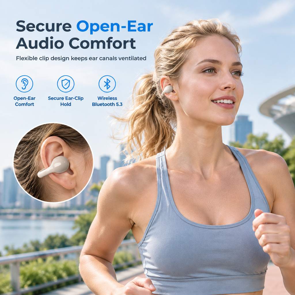 Auriculares inalámbricos Bluetooth de clip abierto para deportes