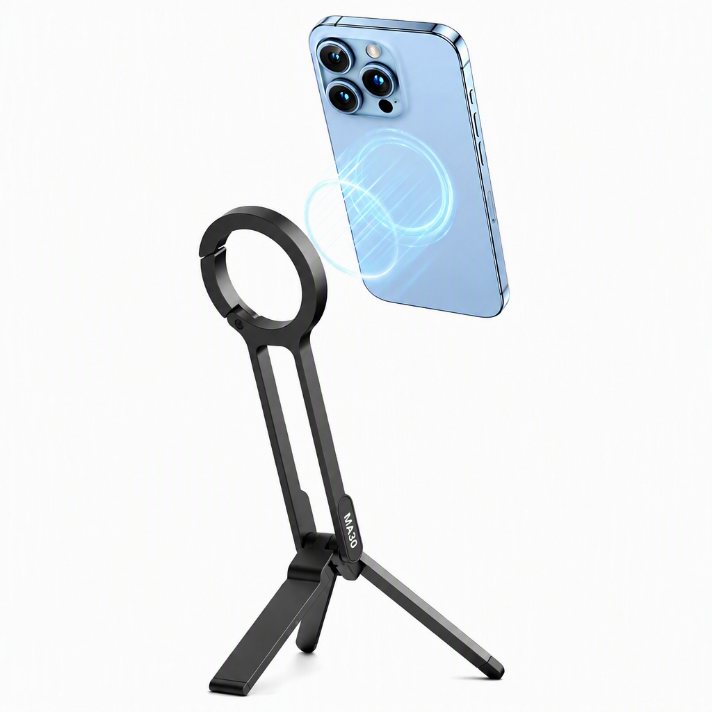 Soporte magnético portátil para teléfono con mosquetón y trípode para fotografía de viajes