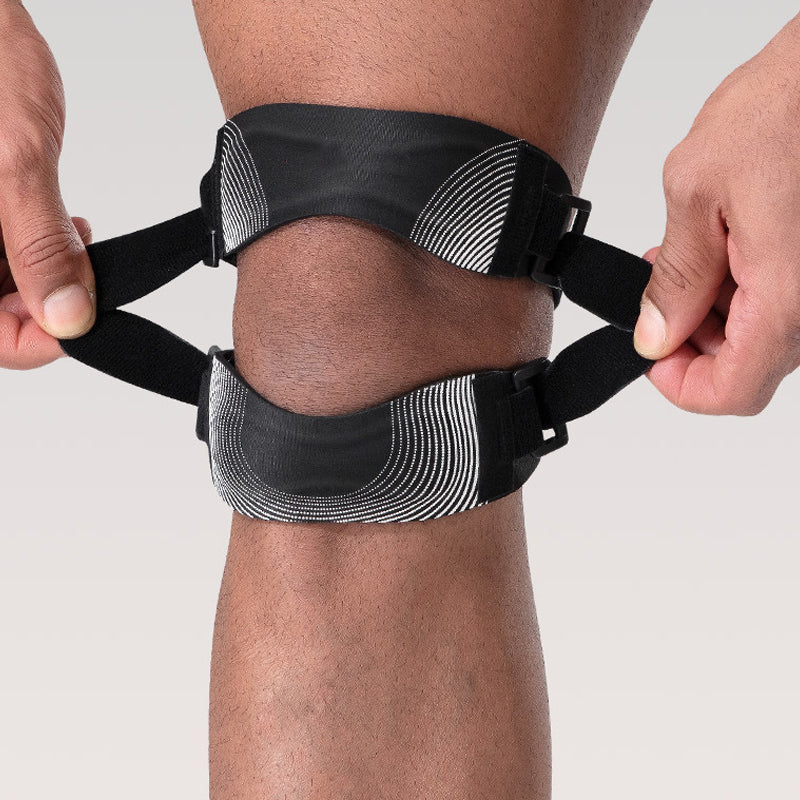 🔥¡50% DE DESCUENTO!📢🏃 Correa Ajustable de Soporte de Rótula – Rodillera de Doble Banda para Soporte Activo y Comodidad Diaria ✨