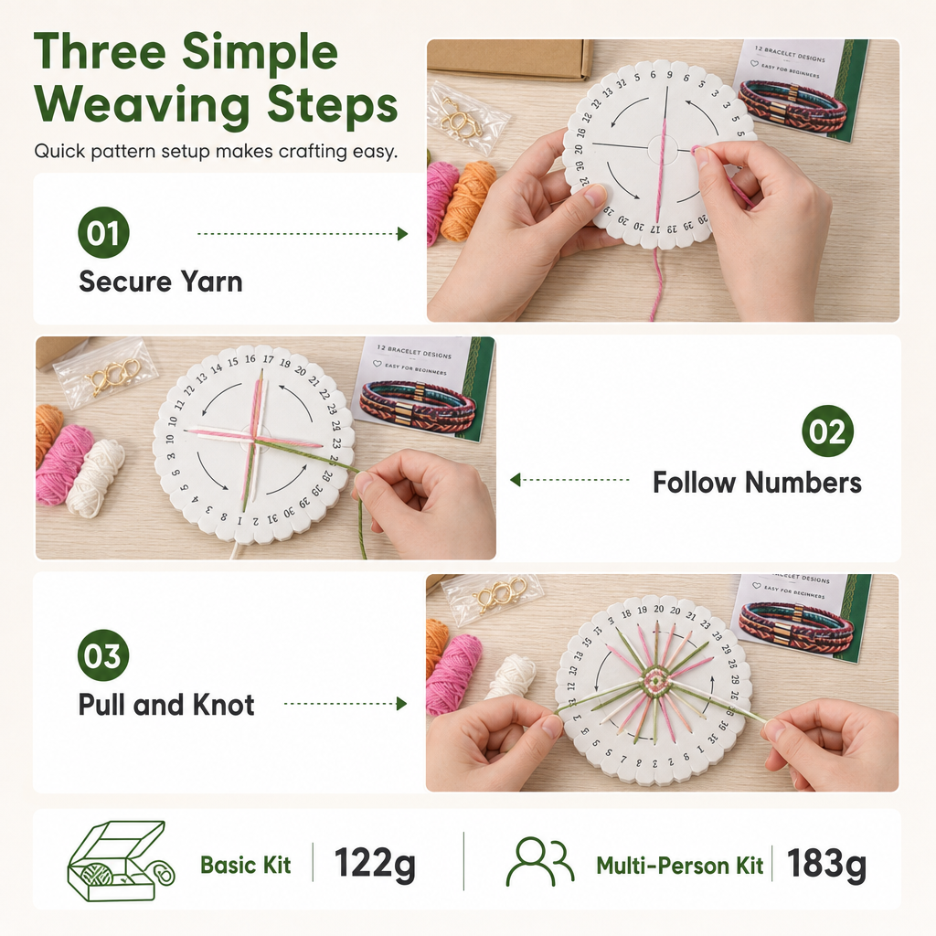 🧶 ¡50 % de descuento por tiempo limitado! Kit para trenzar cordones con disco numerado