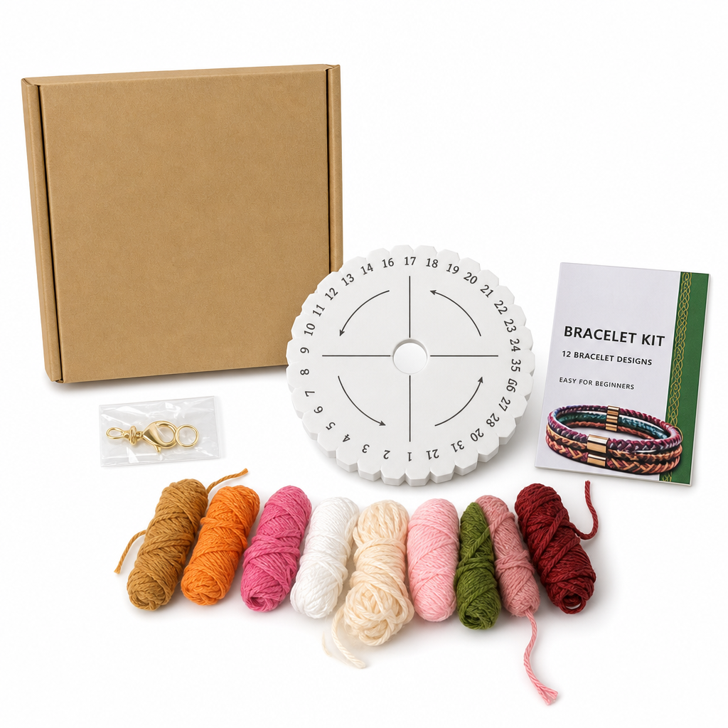 🧶 ¡50 % de descuento por tiempo limitado! Kit para trenzar cordones con disco numerado