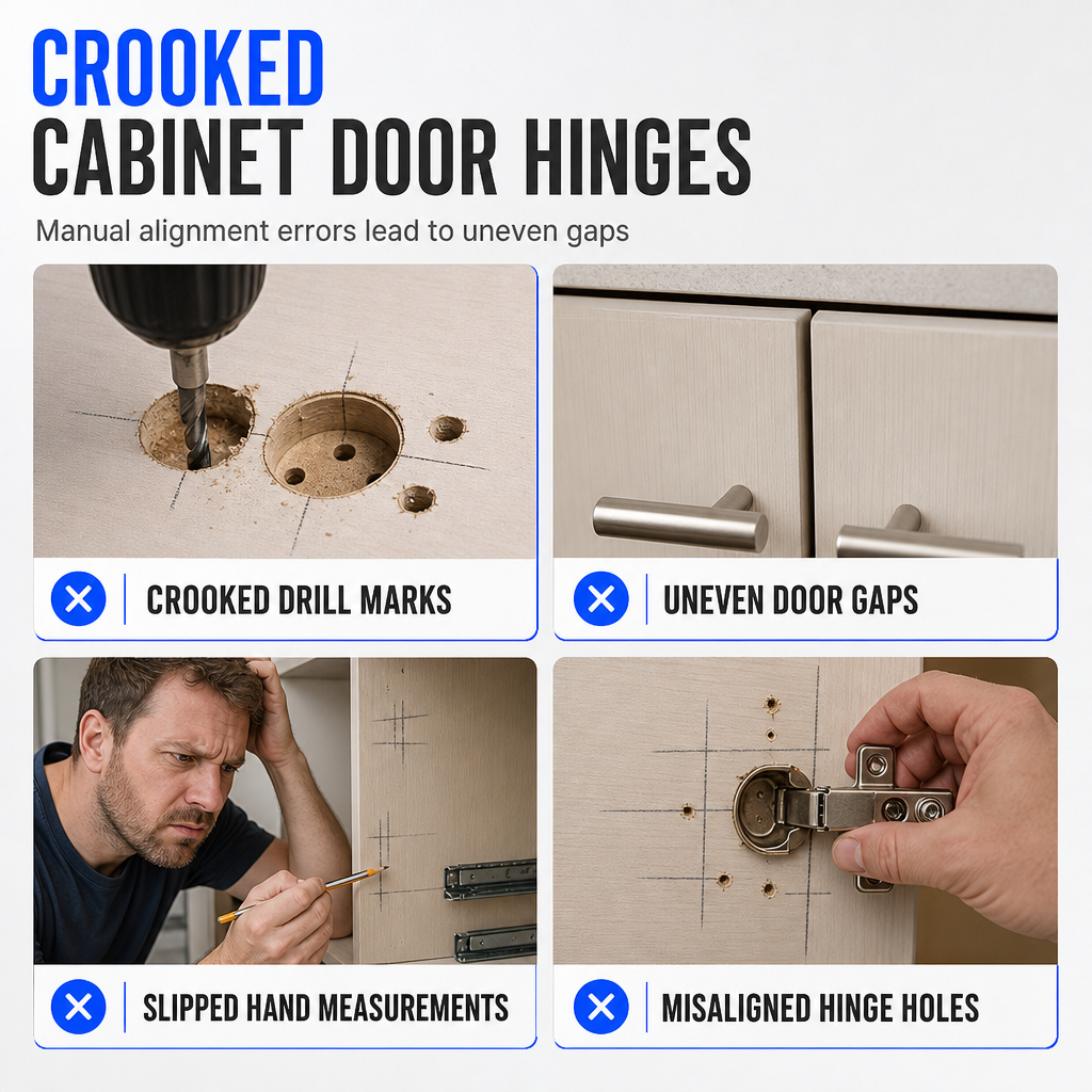 🔩 ¡50 % de descuento! Plantillas magnéticas de aluminio para instalar bisagras