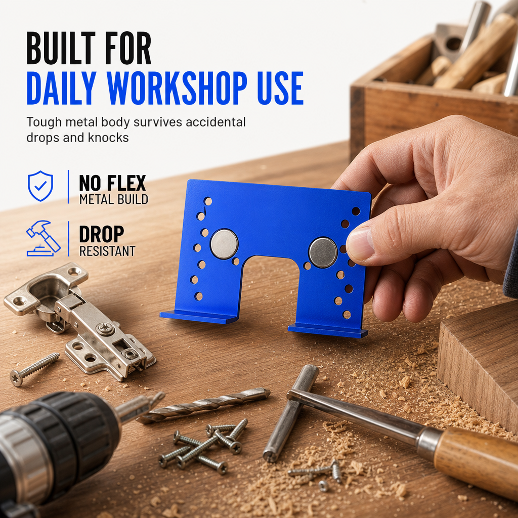 🔩 ¡50 % de descuento! Plantillas magnéticas de aluminio para instalar bisagras