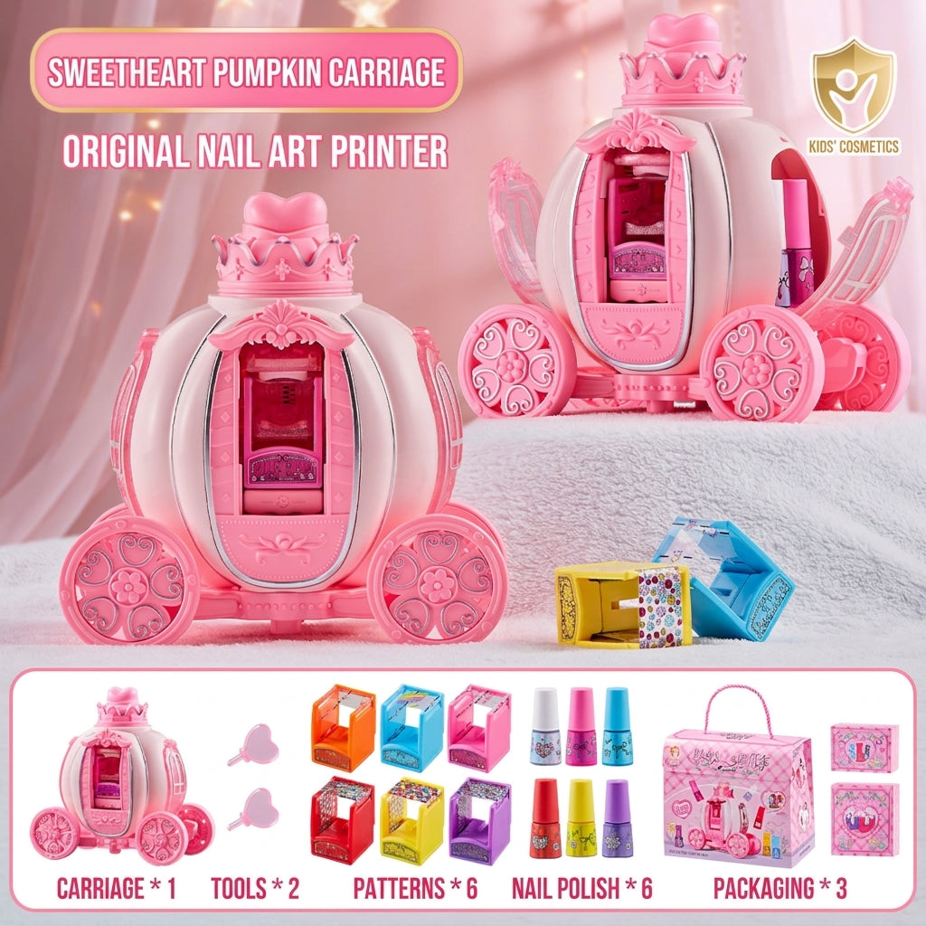 🎀 ¡50 % de descuento! Maletín infantil rosa de maquillaje y decoración de uñas