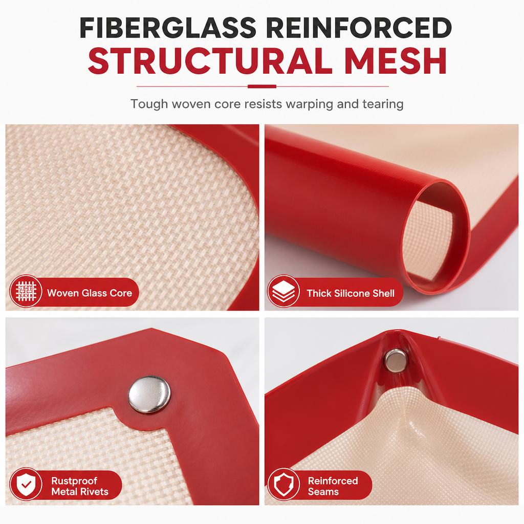 Tapete de Silicona Antiadherente para Hornear Resistente al Calor de Fibra de Vidrio para Macarons y Repostería