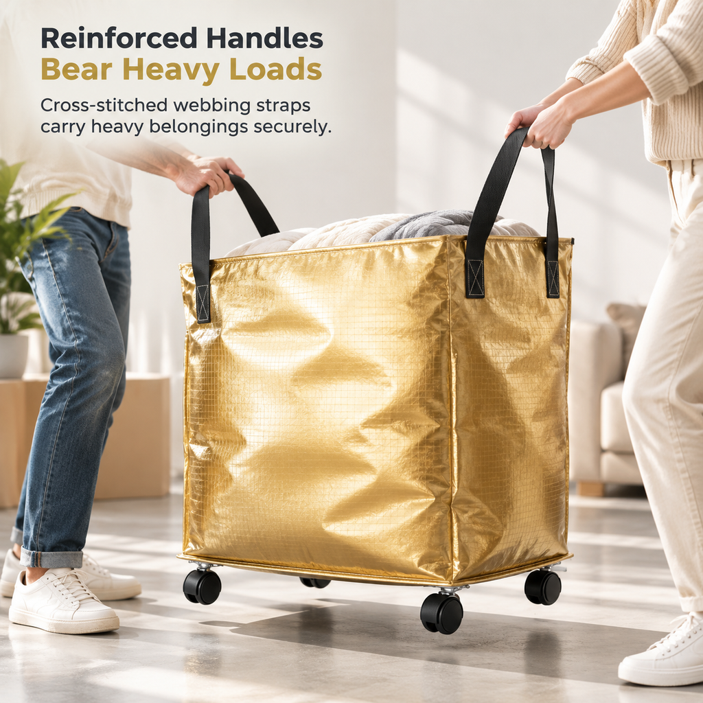 Bolsa de Mudanza Plegable e Impermeable con Ruedas de Gran Capacidad para Almacenamiento y Organización