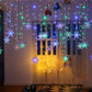 Cortina de Luces LED con Copos de Nieve Navideños de 8 Modos