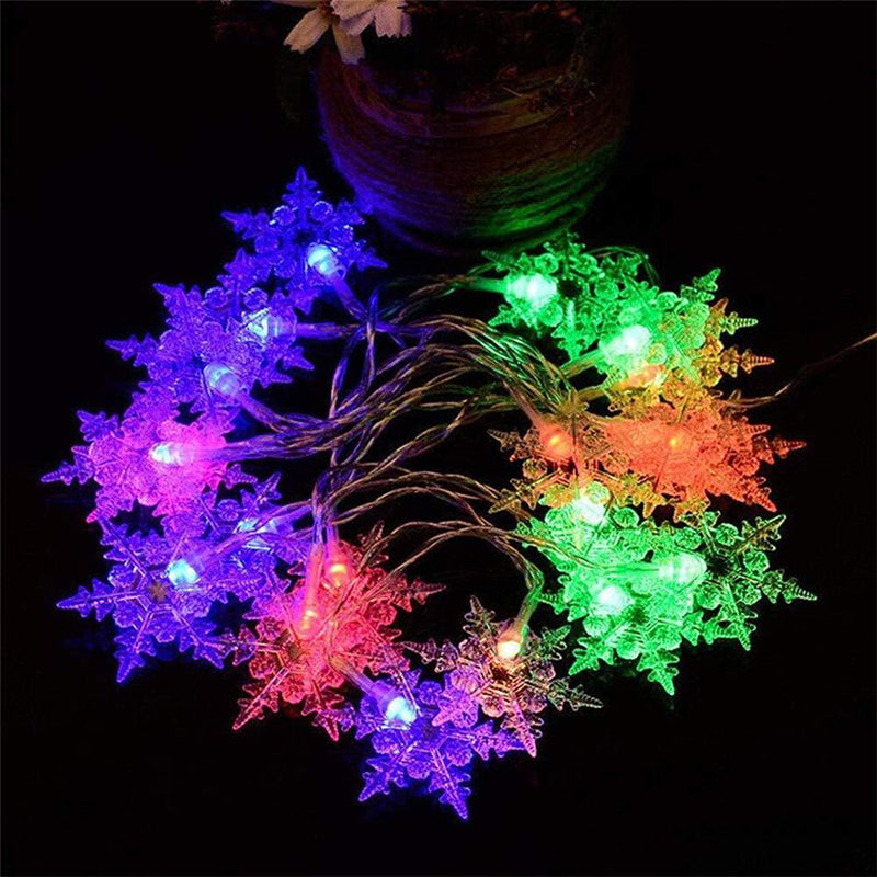 Cortina de Luces LED con Copos de Nieve Navideños de 8 Modos