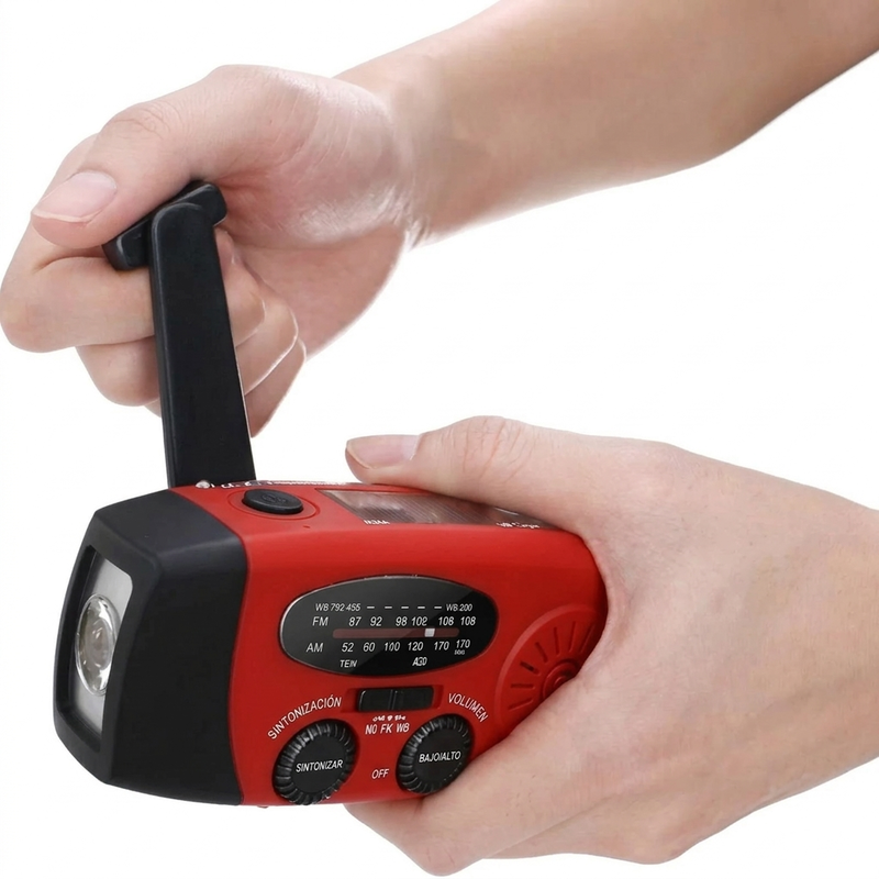 🎉 ¡50% DE DESCUENTO AHORA! 📻 Radio de Emergencia Solar Portátil y Manivela – Luz LED y NOAA ✨