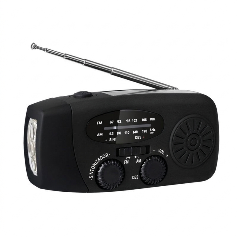 🎉 ¡50% DE DESCUENTO AHORA! 📻 Radio de Emergencia Solar Portátil y Manivela – Luz LED y NOAA ✨
