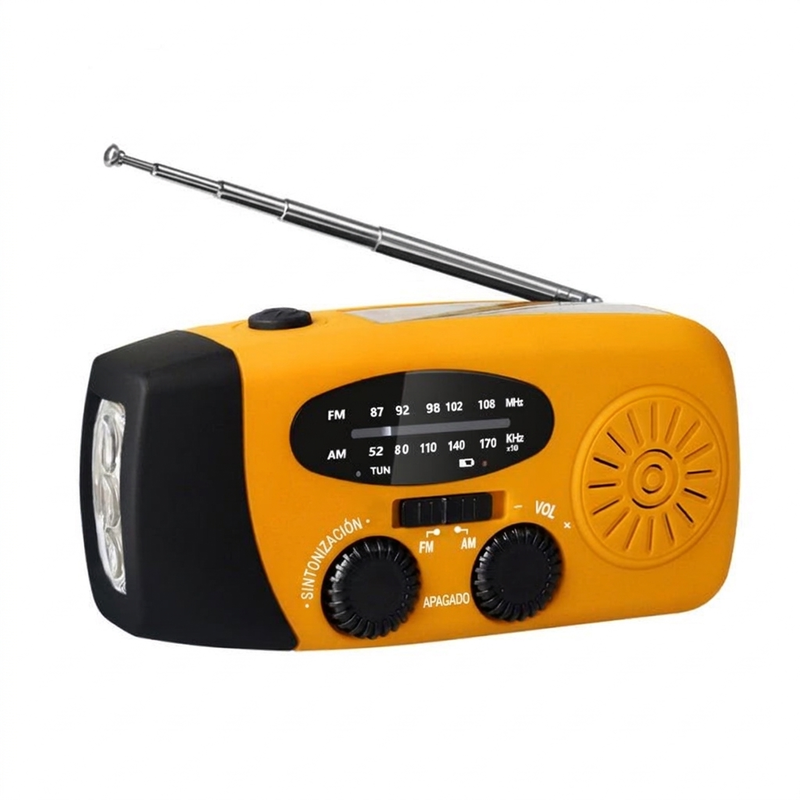 🎉 ¡50% DE DESCUENTO AHORA! 📻 Radio de Emergencia Solar Portátil y Manivela – Luz LED y NOAA ✨