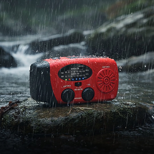 🎉 ¡50% DE DESCUENTO AHORA! 📻 Radio de Emergencia Solar Portátil y Manivela – Luz LED y NOAA ✨