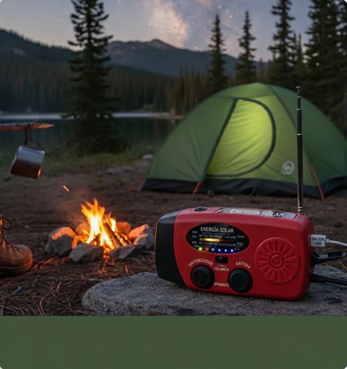 🎉 ¡50% DE DESCUENTO AHORA! 📻 Radio de Emergencia Solar Portátil y Manivela – Luz LED y NOAA ✨