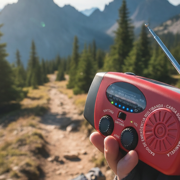 🎉 ¡50% DE DESCUENTO AHORA! 📻 Radio de Emergencia Solar Portátil y Manivela – Luz LED y NOAA ✨