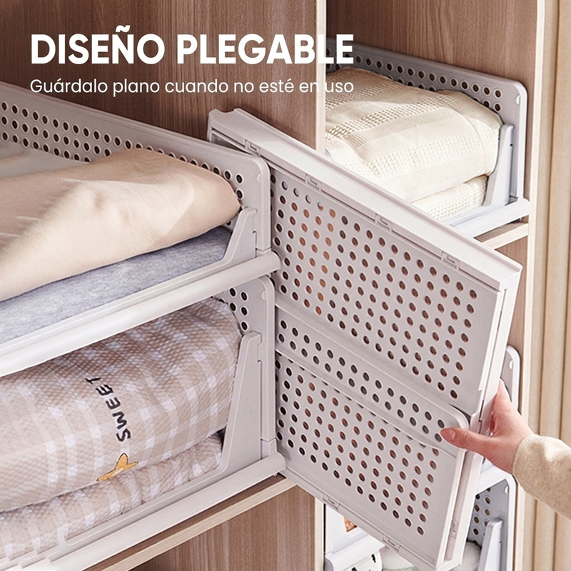 Organizador apilable para armario con cajón deslizante