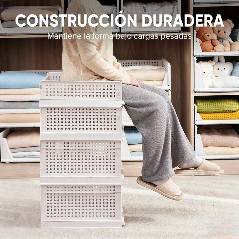 Organizador apilable para armario con cajón deslizante