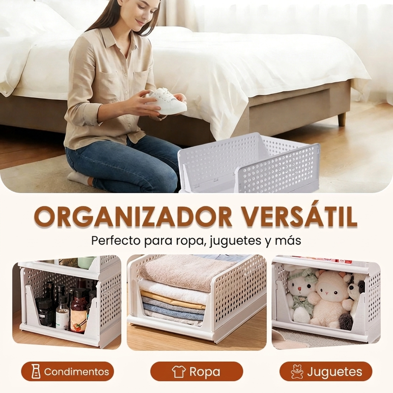 Organizador apilable para armario con cajón deslizante
