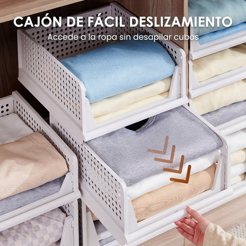 Organizador apilable para armario con cajón deslizante