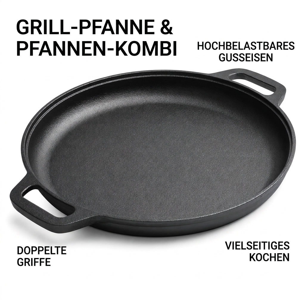 🥞 Plancha de Hierro Fundido Reforzada – Indeformable, Calor Uniforme y Diseñada para Toda la Vida