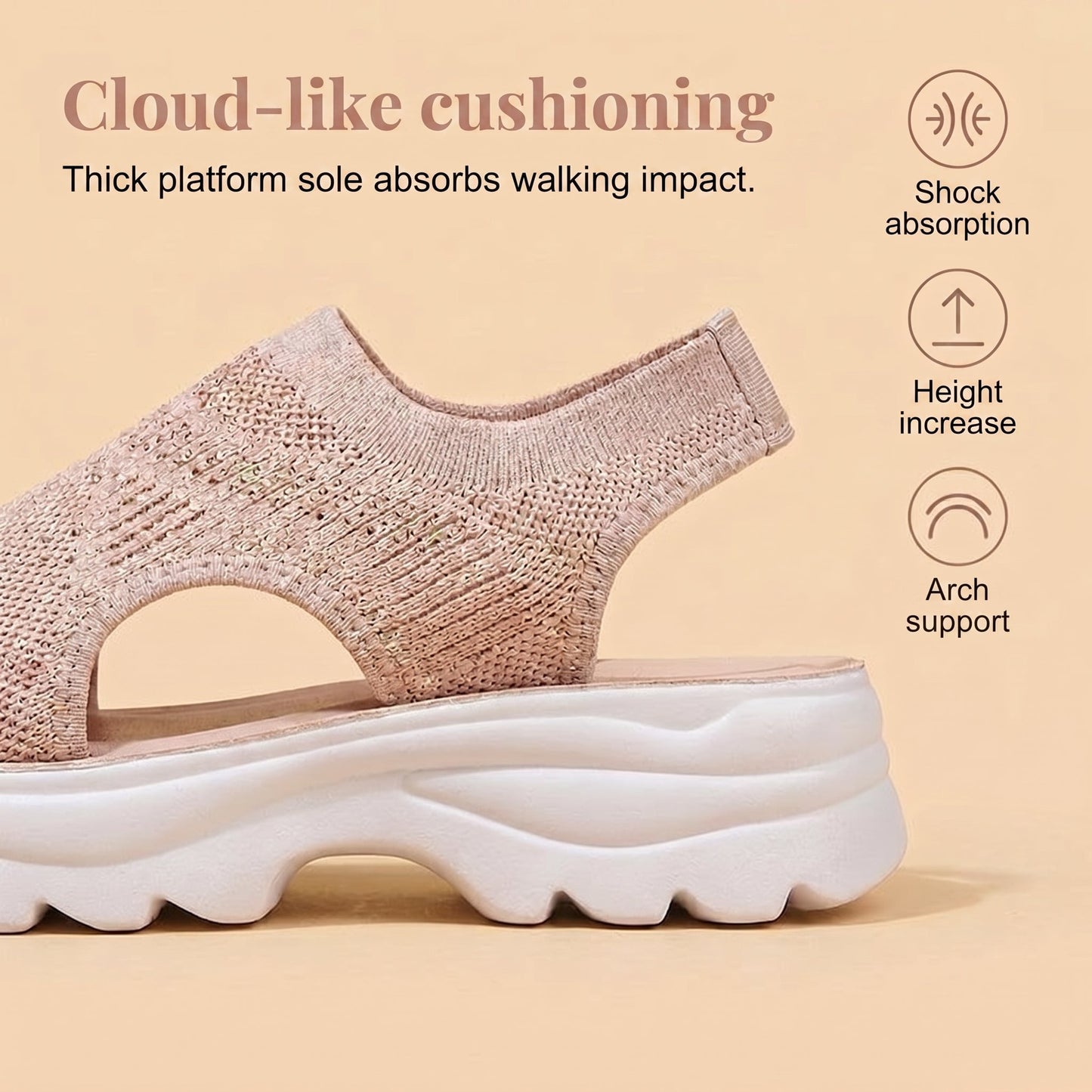 Sandalias de plataforma de malla transpirable para mujer