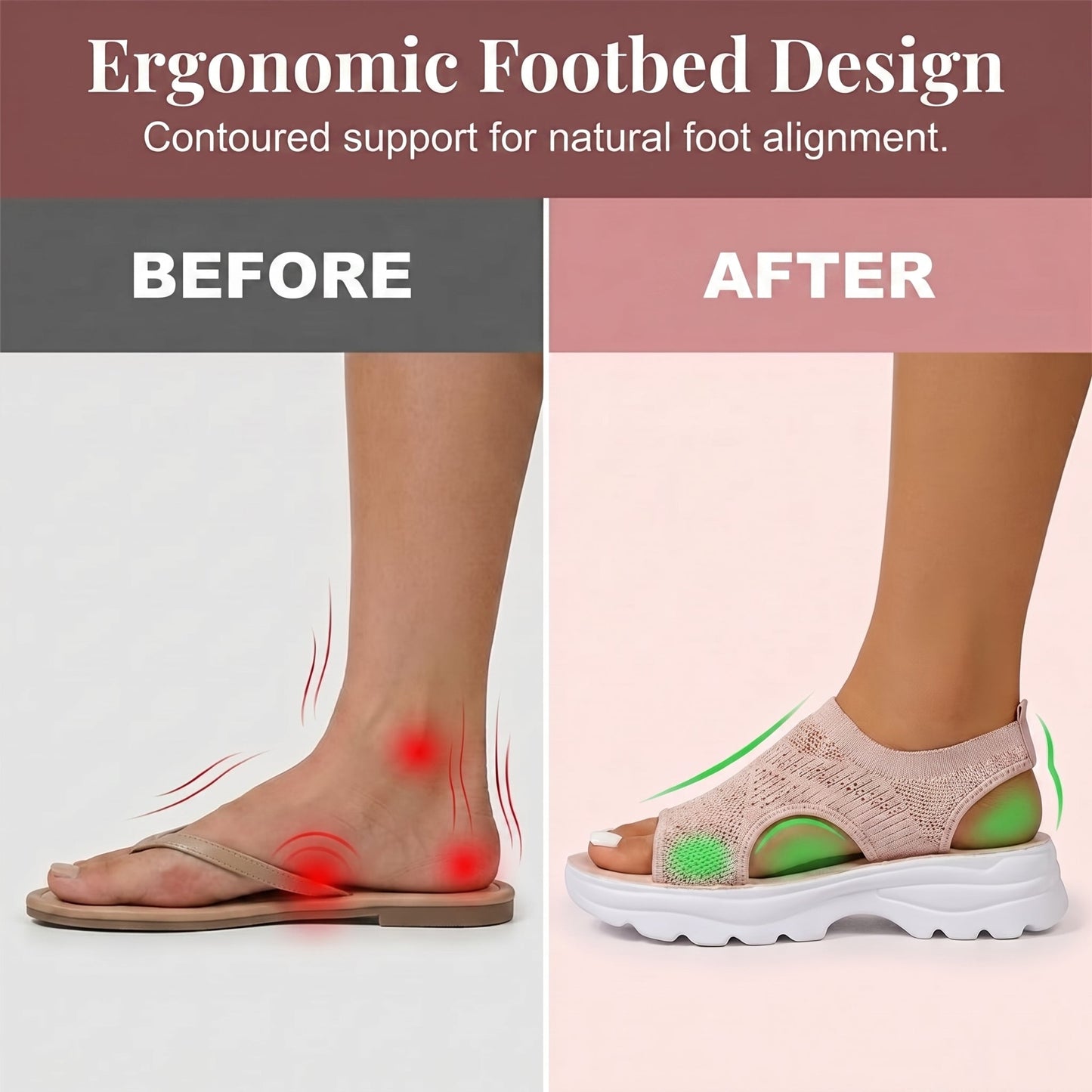Sandalias de plataforma de malla transpirable para mujer