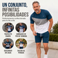 👕 ¡50% DTO. AHORA! 🎨 Conjunto de Camiseta y Shorts de Bloques de Color para Hombre – Algodón suave y transpirable – Perfecto para verano, deporte o descanso – Elegante y cómodo 🩳✨