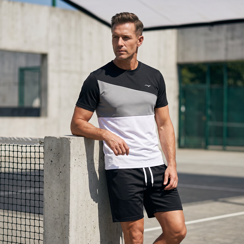 👕 ¡50% DTO. AHORA! 🎨 Conjunto de Camiseta y Shorts de Bloques de Color para Hombre – Algodón suave y transpirable – Perfecto para verano, deporte o descanso – Elegante y cómodo 🩳✨