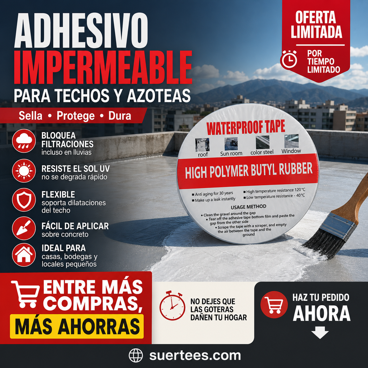 Cinta Impermeable de Papel de Aluminio de Alta Resistencia