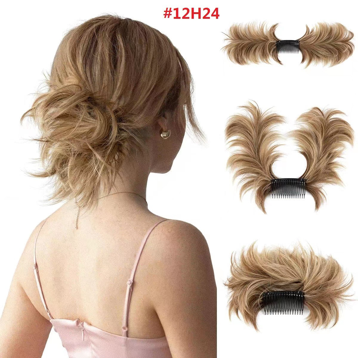 Sombrero Messy Bun Sombrero peine lateral con pinzas Peinados fáciles