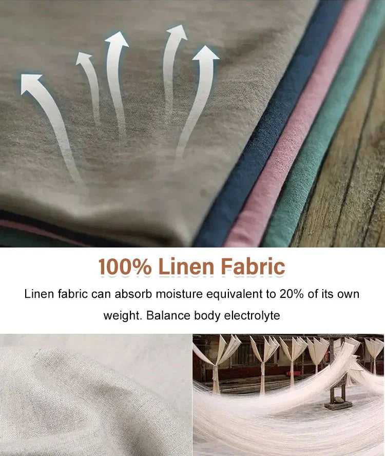 Traje casual de lino de algodón sin mangas de color sólido para mujer