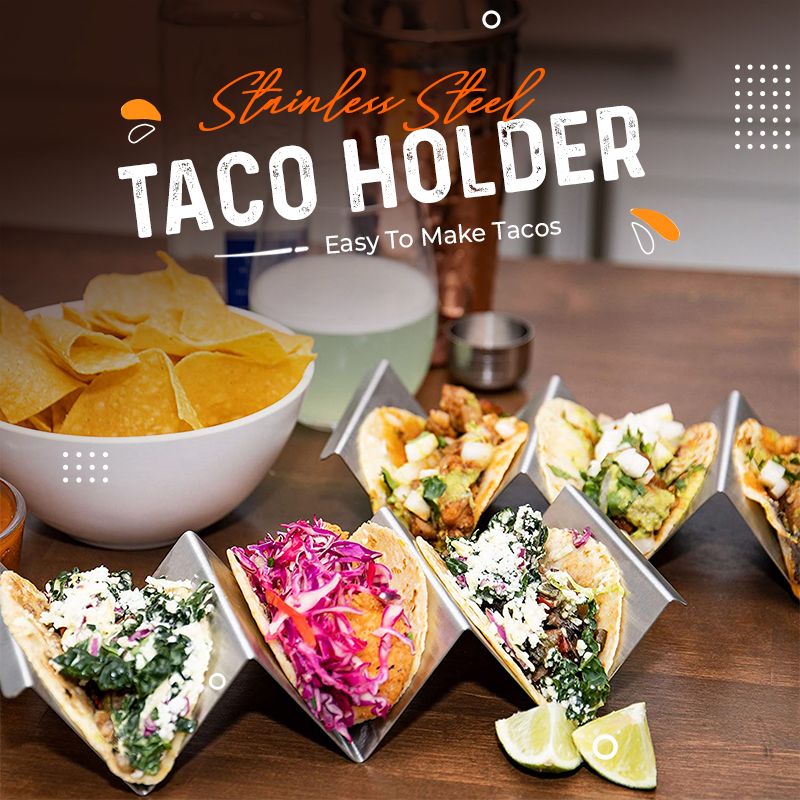 Soporte de acero inoxidable para tacos