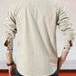 Camisa casual de algodón de color liso para hombre