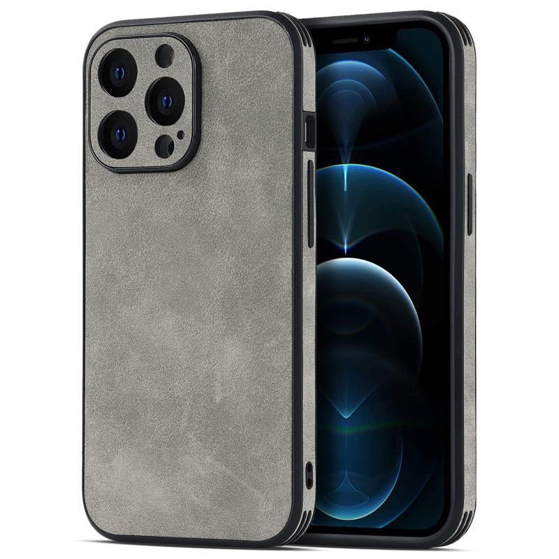 Funda de Piel de Cordero de Cuatro Bordes para iPhone