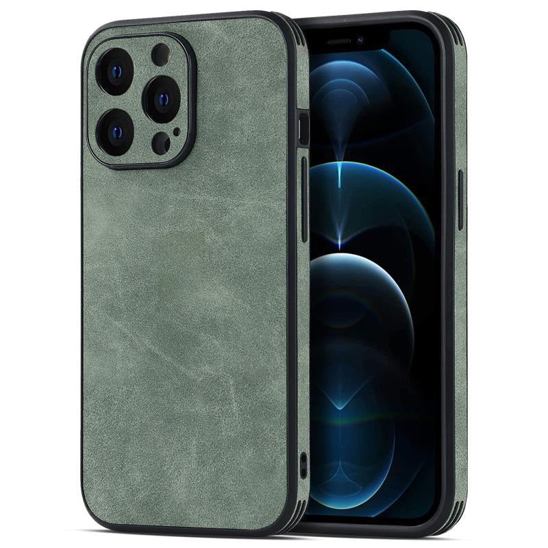 Funda de Piel de Cordero de Cuatro Bordes para iPhone