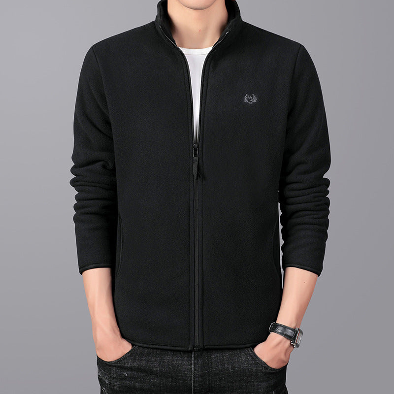🎅【Un regalo cálido en invierno】 Chaqueta de forro polar suave casual al aire libre con cremallera completa ligera para hombre
