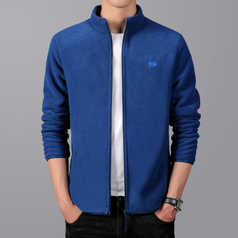🎅【Un regalo cálido en invierno】 Chaqueta de forro polar suave casual al aire libre con cremallera completa ligera para hombre