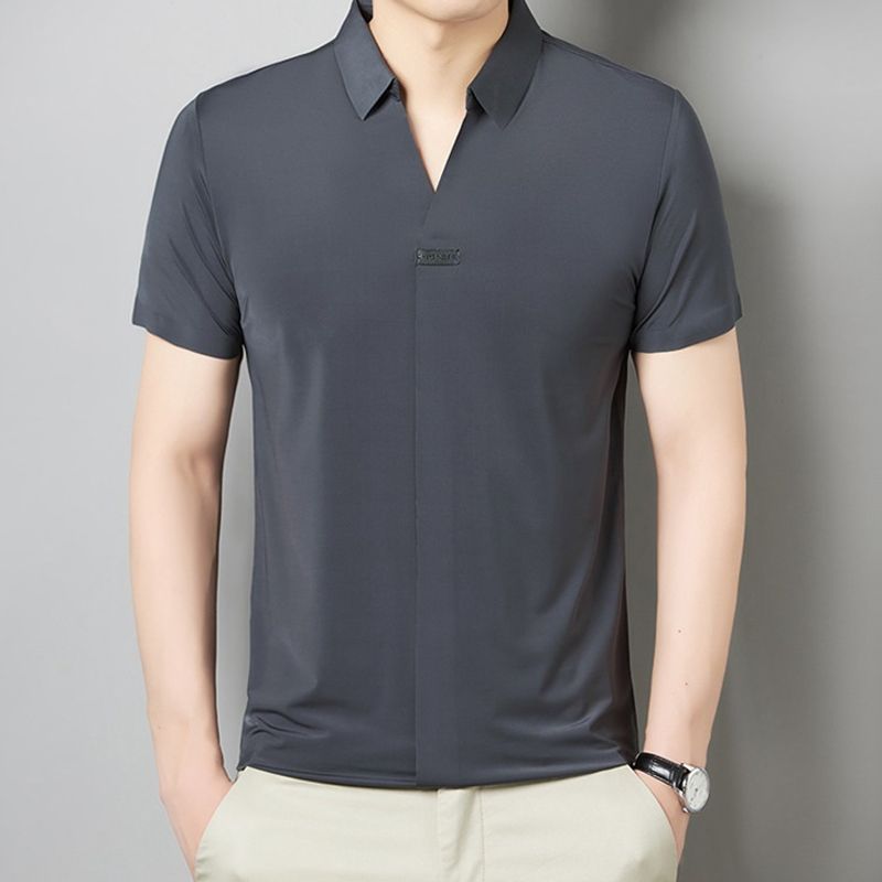 Camiseta de manga corta Ice Silk de cuello en V para hombre