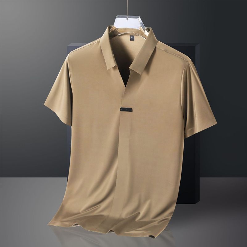 Camiseta de manga corta Ice Silk de cuello en V para hombre