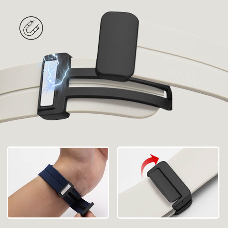 Correa de silicona con hebilla de cierre magnético para iwatch
