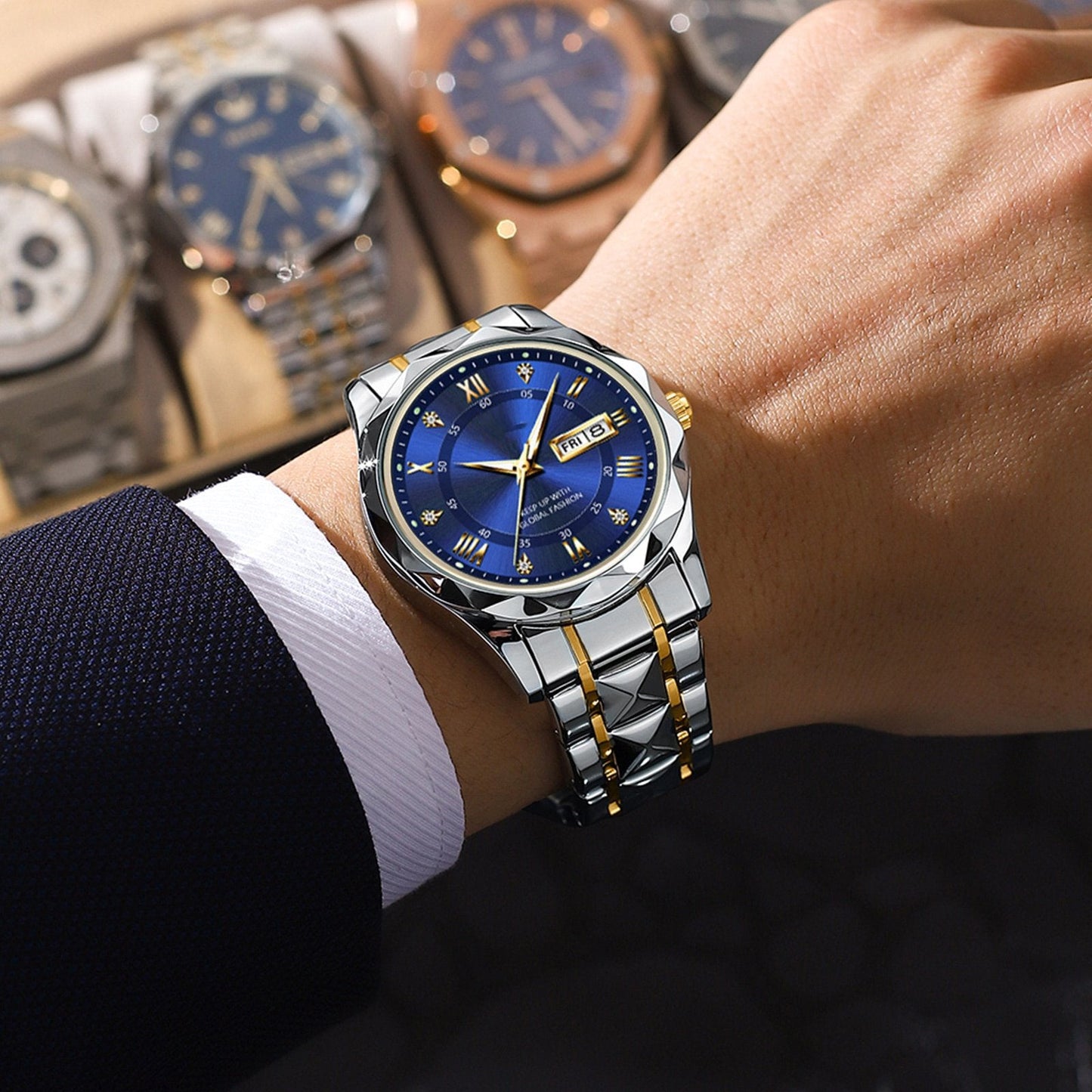Marca de la marca impermeable de lujo Wall Wall Wall Wristwatch con luminoso